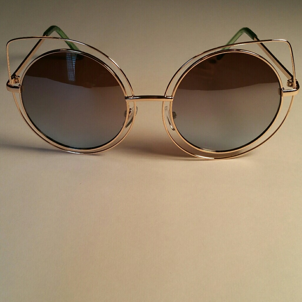 😎NWT Trendy Circle Cateye Frame Sunglasses - Picture 5 of 5