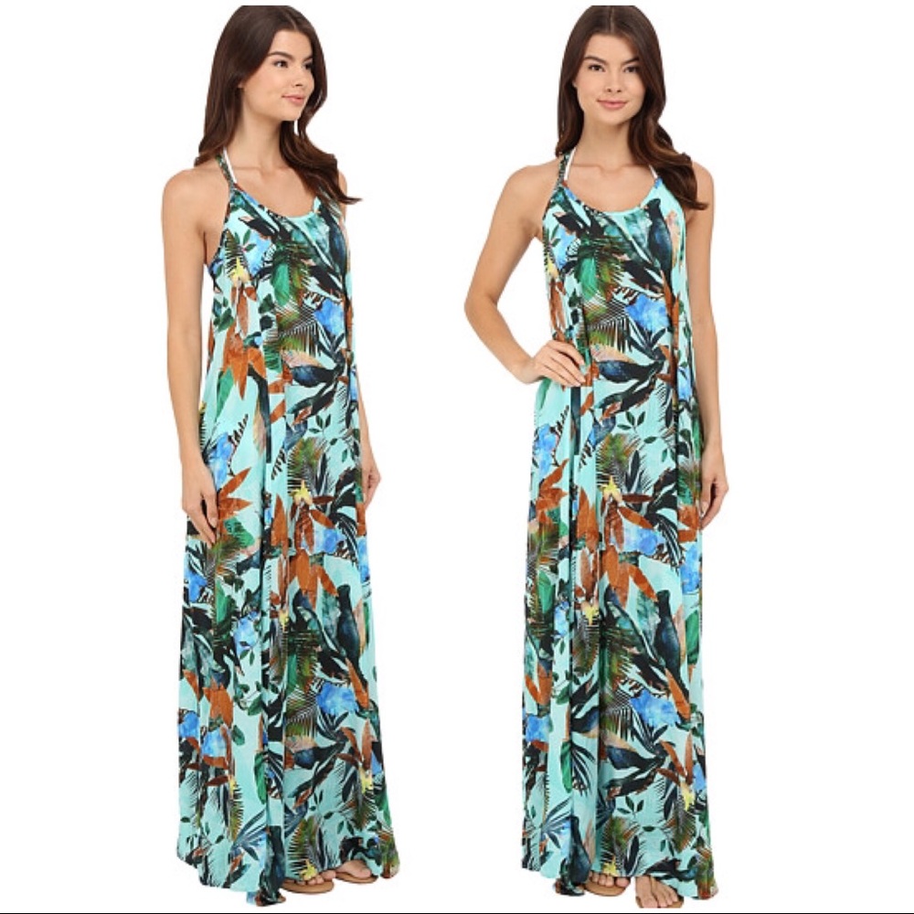 Vitamin A: Flute' Floral Print Cover-Up Maxi Dress