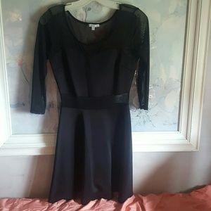 Charlotte Russe Black Mesh Sweetheart Dress