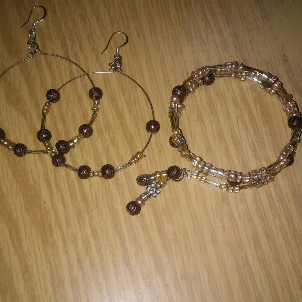 Earring and wrap bracelet set