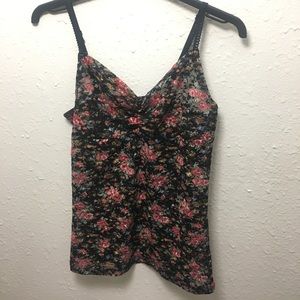 Sheer floral tank top 🌸