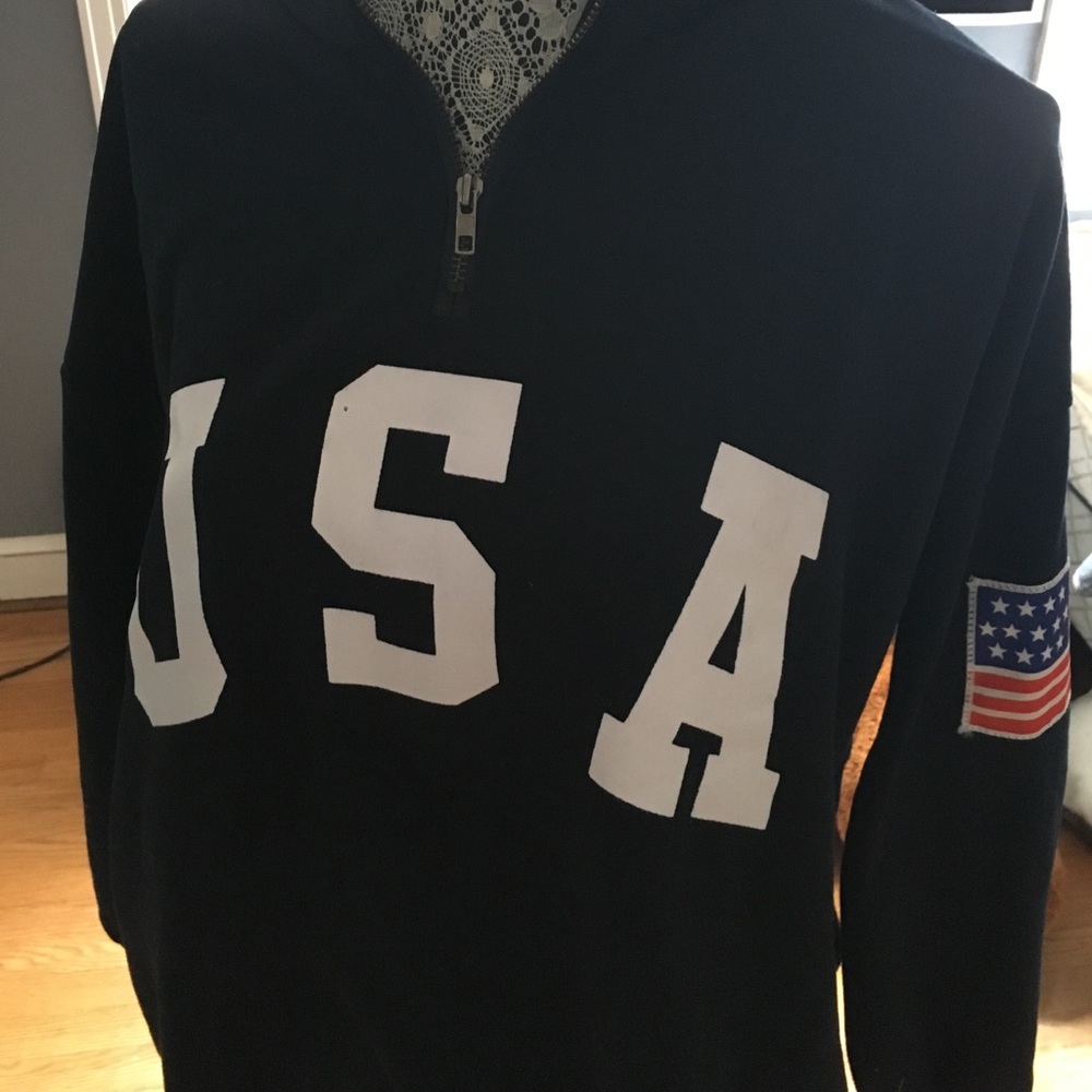 USA navy 1/4 zip sweatshirt