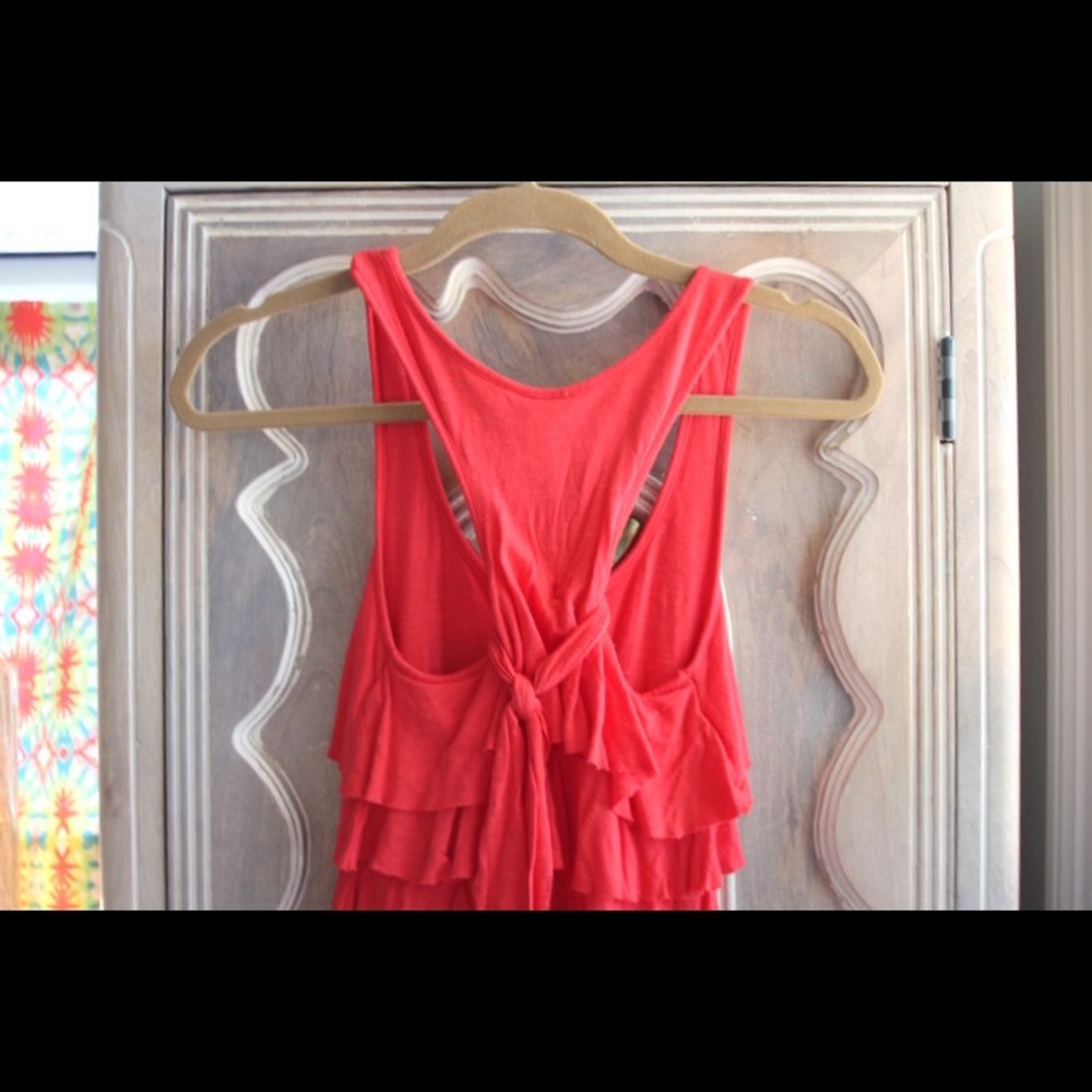 Coral Ruffle Racerback Tank - Picture 4 of 4