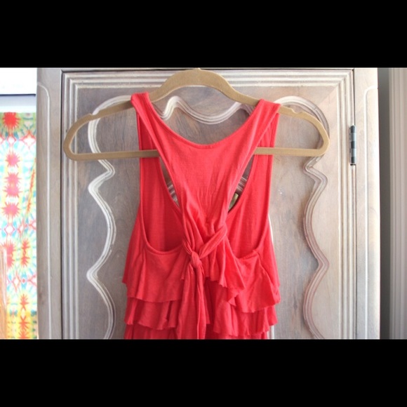 Coral Ruffle Racerback Tank - Picture 4 of 4