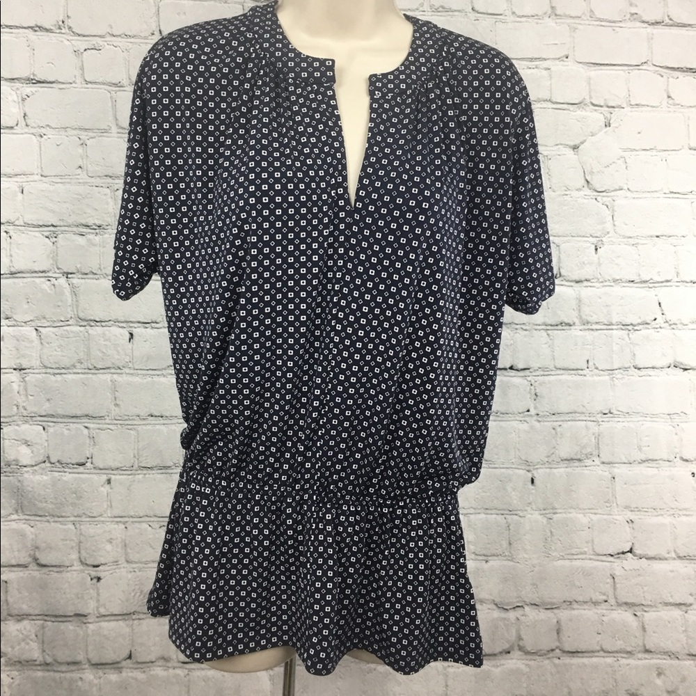 Michael Kors "S" Navy Patterned Top