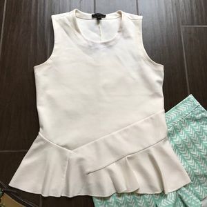 J. Crew white Peplum top