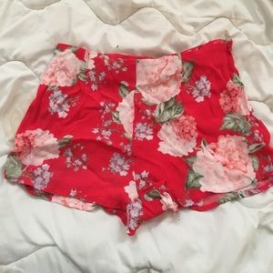 high waisted floral shorts