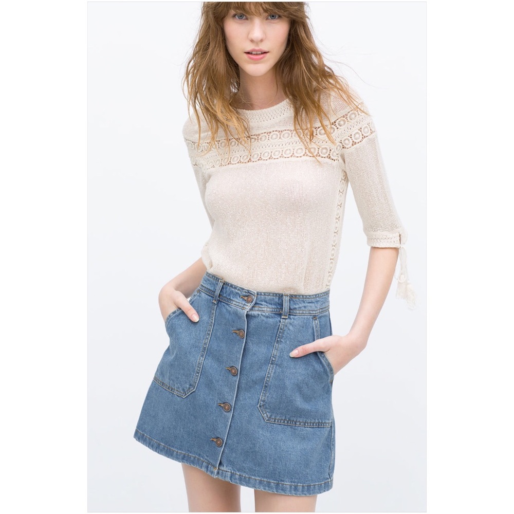 Zara Denim A-line Mini Skirt Size XS