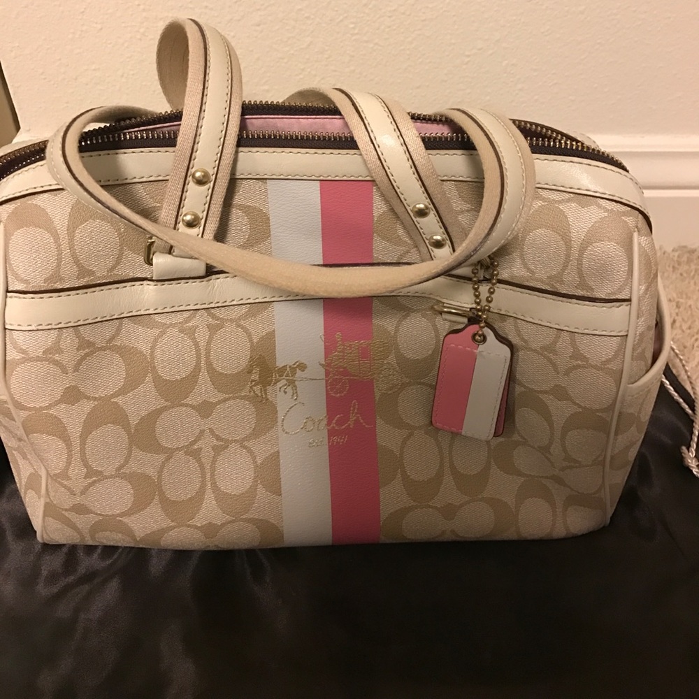 Coach Leather Roll Bag with Duster