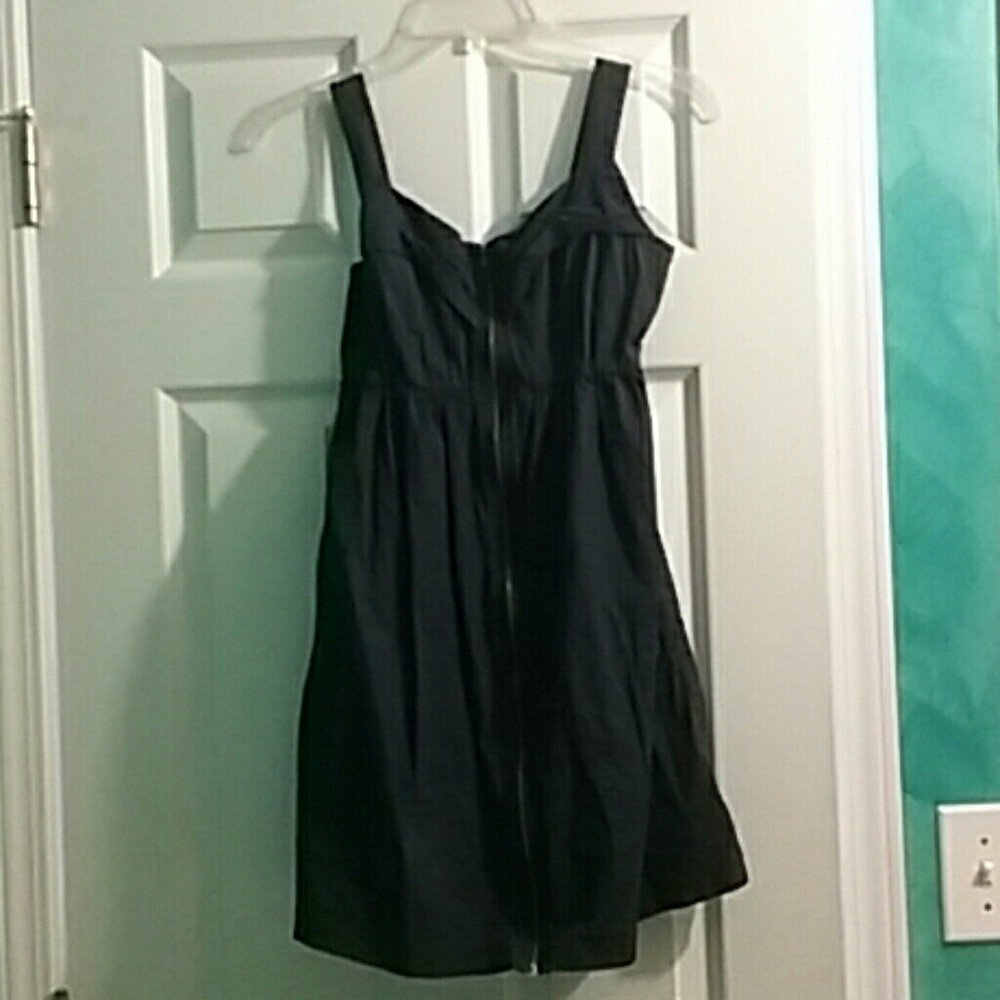 Dark Navy Blue Zipper Tank Top