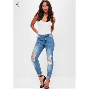 High Rise Distressed "Mom Jeans"