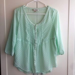 Lauren Conrad light blue sheer blouse