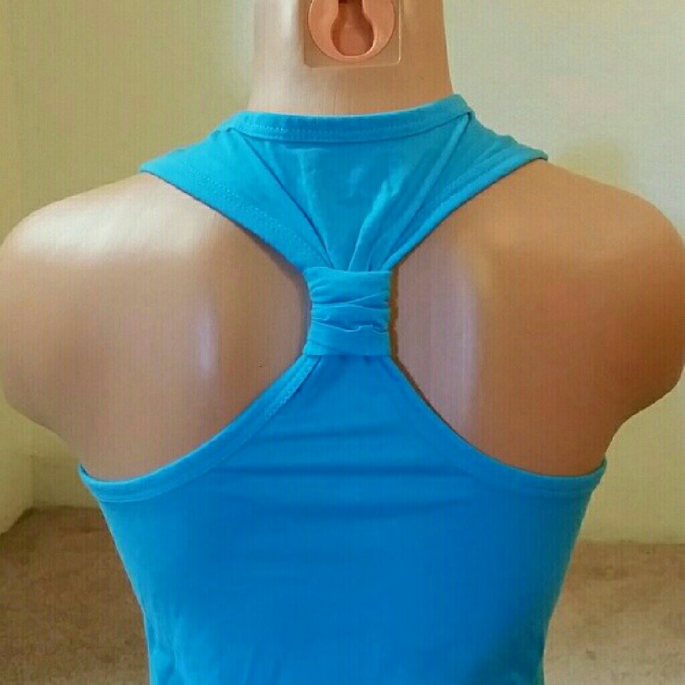Bright Blue Sequin Racer Back Tank Ransom Small - Picture 4 of 4