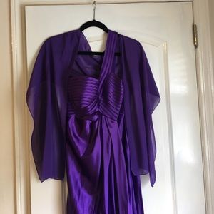 Purple 1 shoulder long evening gown like NEW