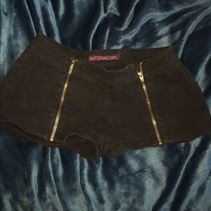 Black shorts with zippers