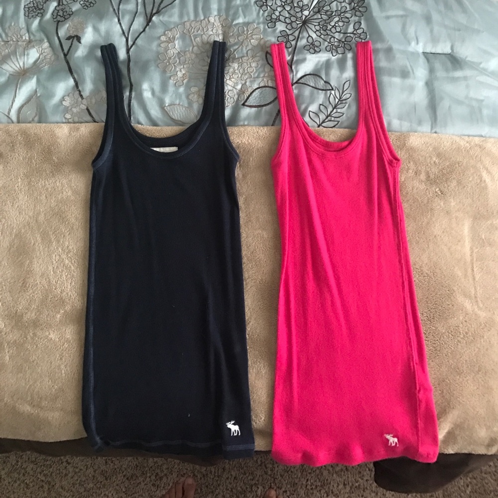 Pink and navy blue Abercrombie tanks