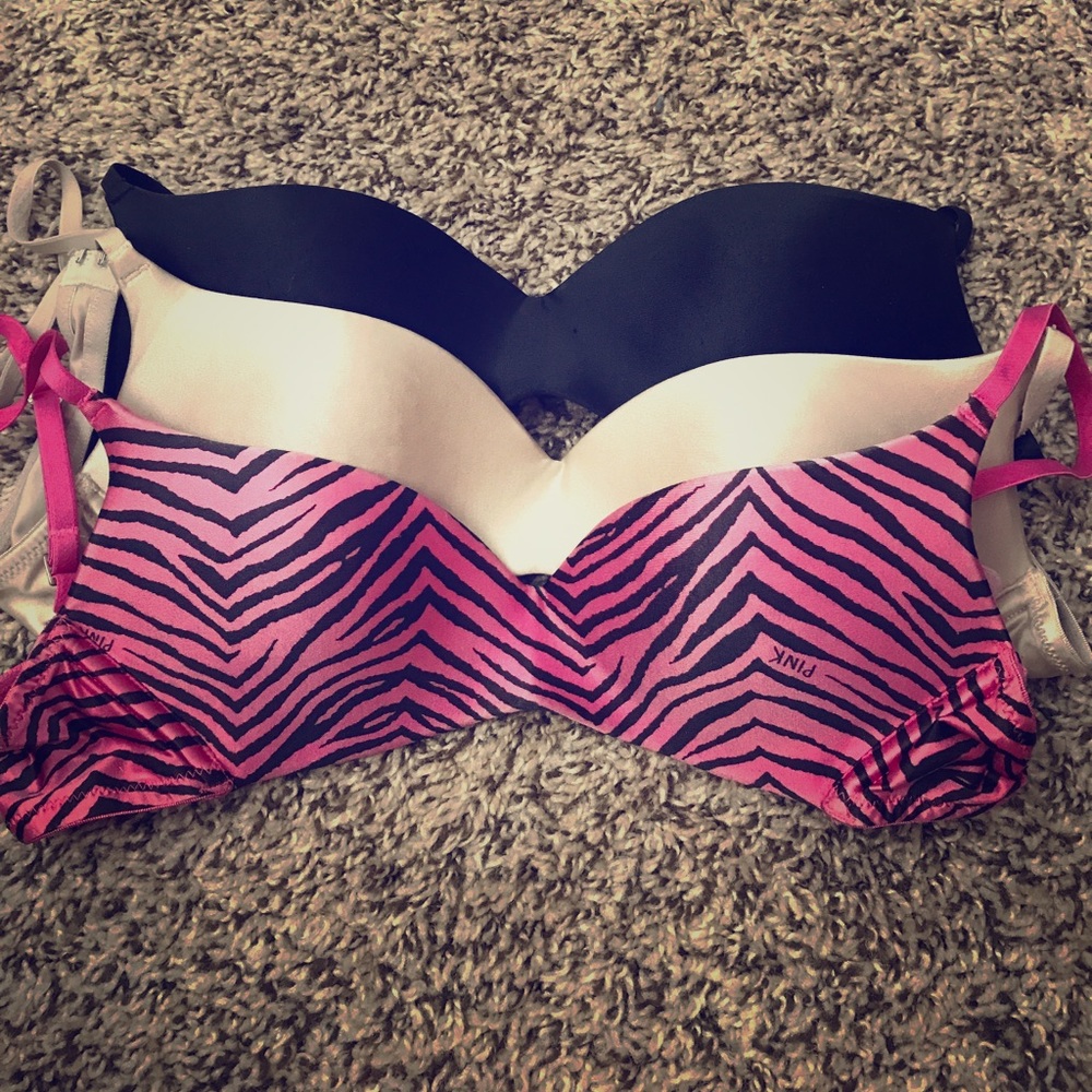 Pink V-Neck Push Up 34A (pink zebra print is 34AA)