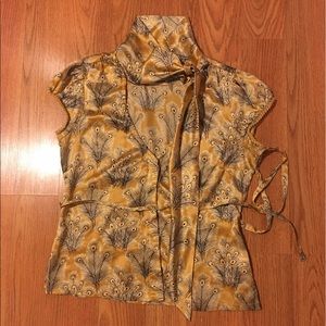 Free People tie neck silk blouse