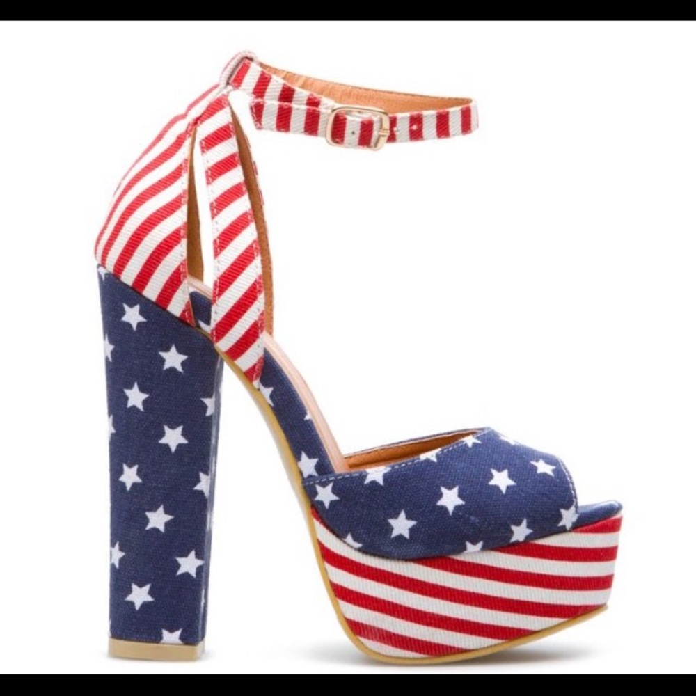 American flag platform shoes