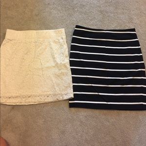 two fitted skirts