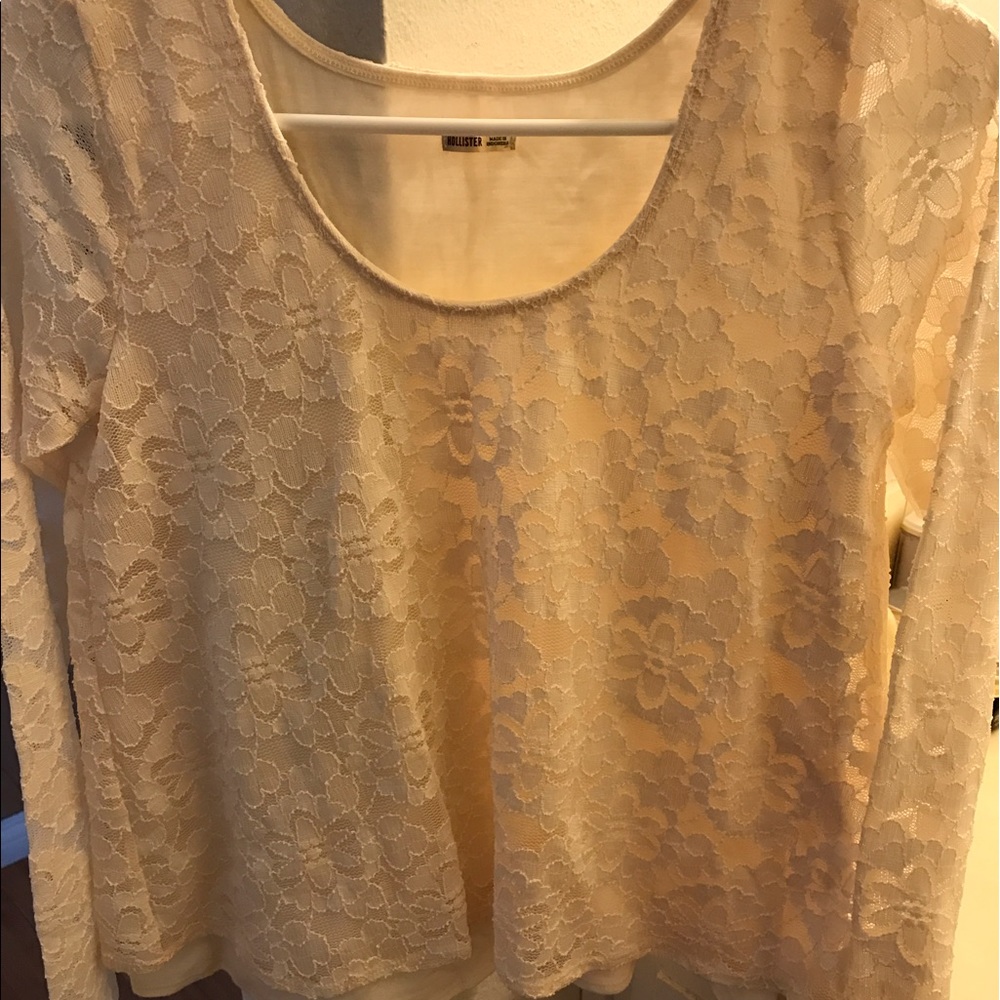 Women blouse cream lace