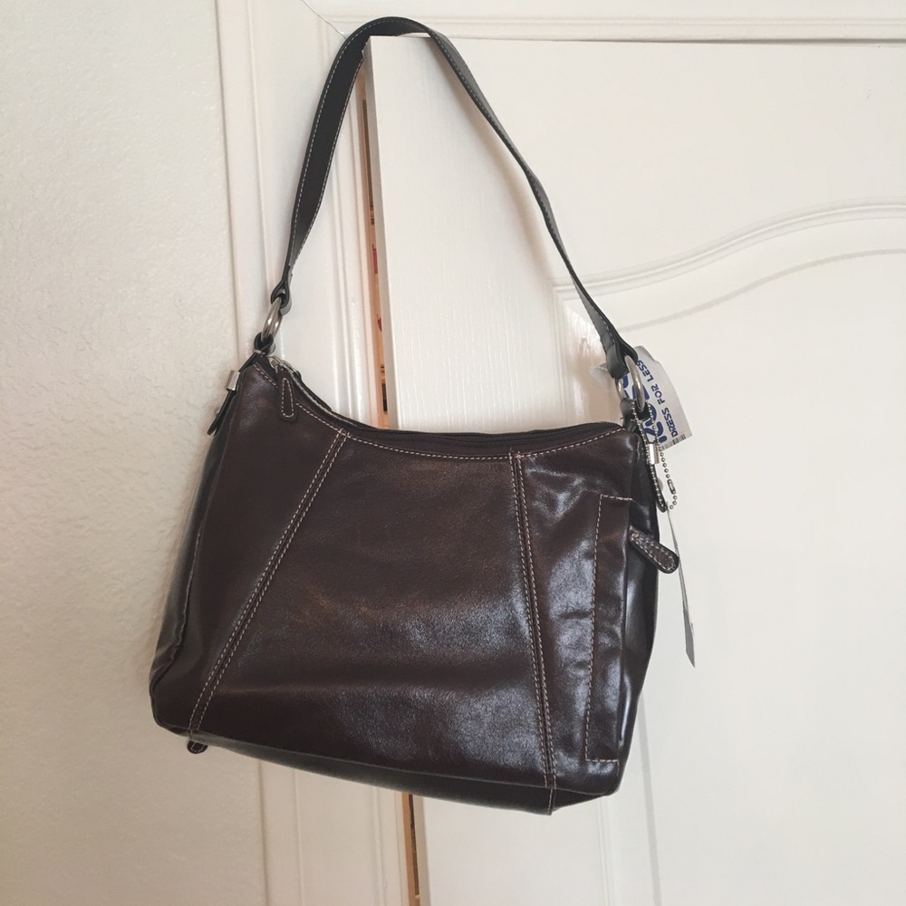 Brown leather purse