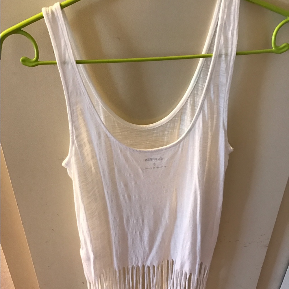Women Express white top tassel sleeveless