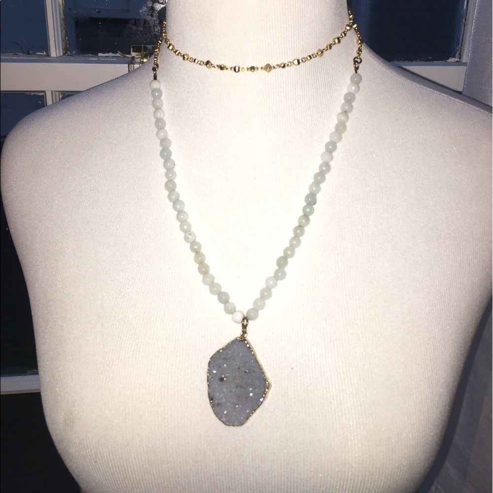 Druze stone necklace