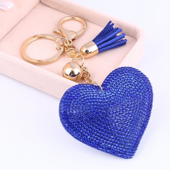 💎Blue Heart Crystal Purse Charm💎 - Picture 2 of 5