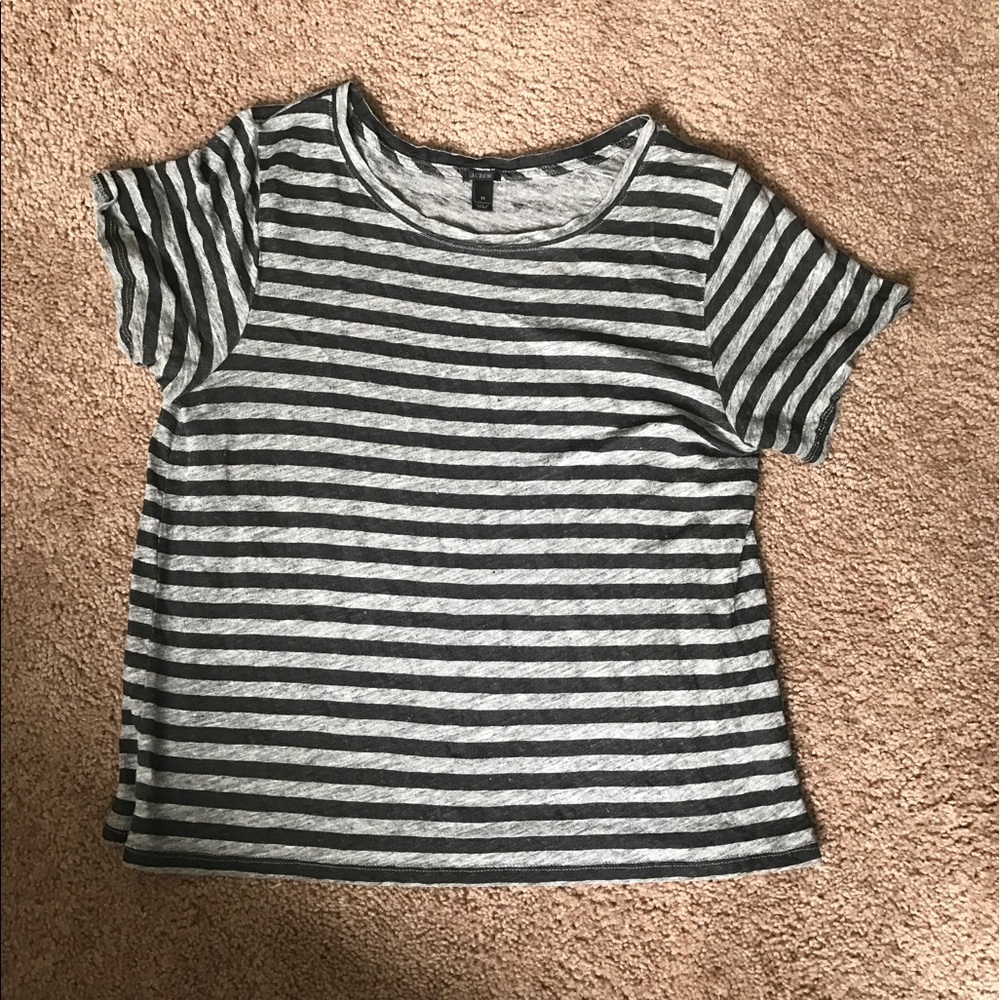 J Crew Black and Grey Striped Shirt