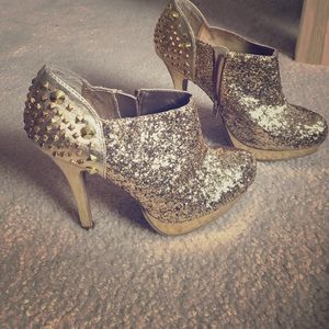 Gold heeled booties
