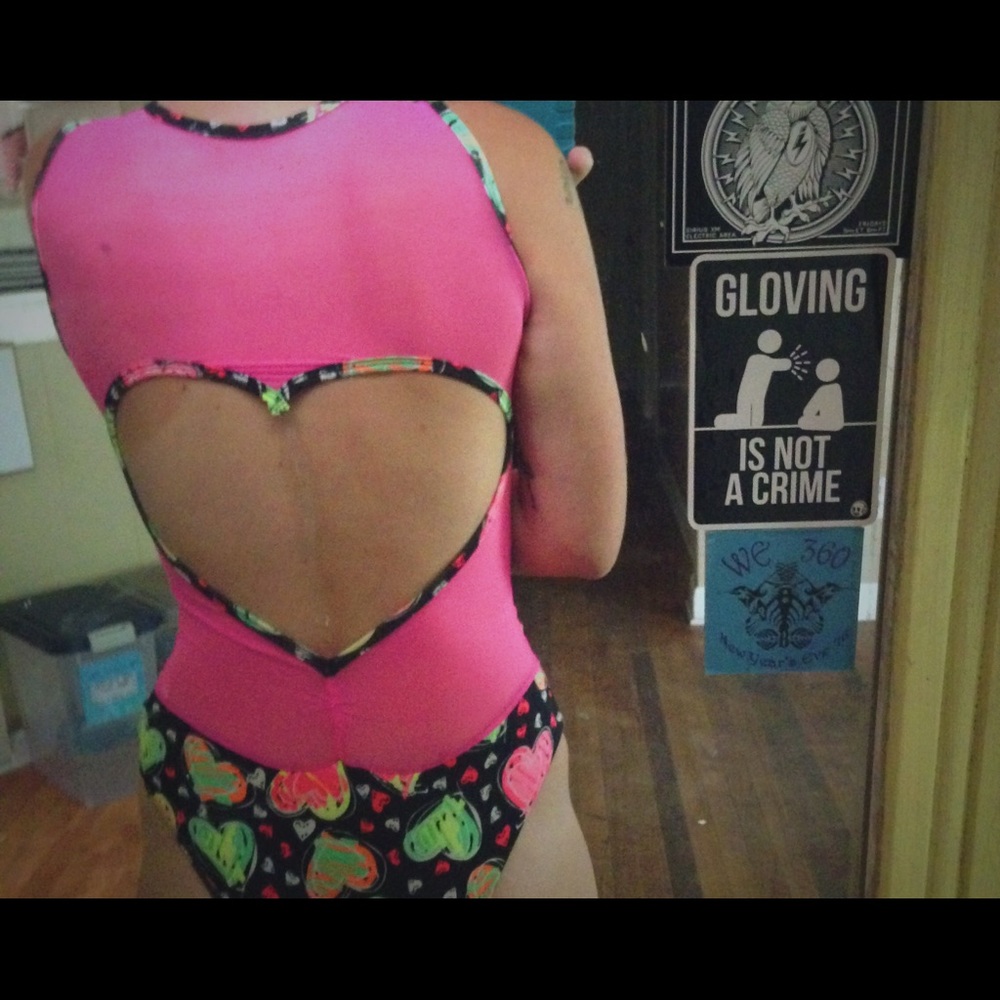 Neon Hearts Glow in the Dark One Piece Rave Jumper