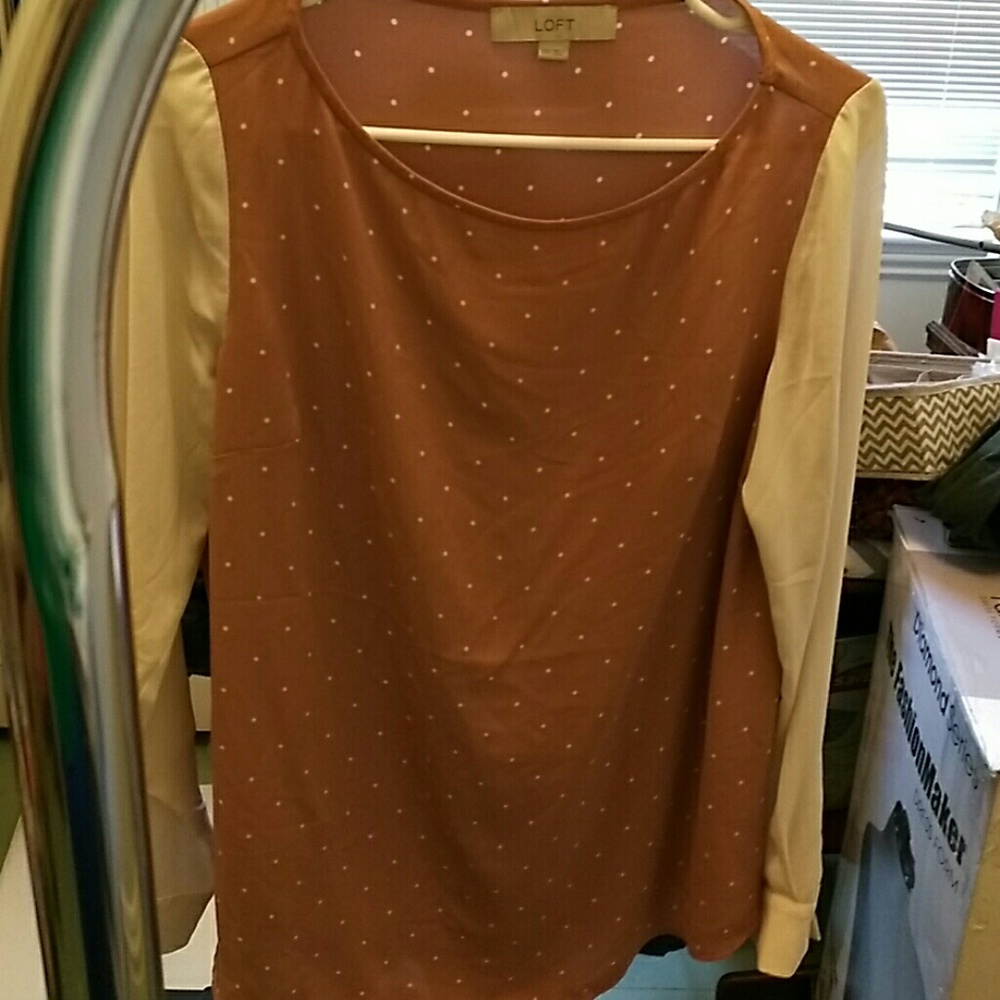 Loft polka top blouse