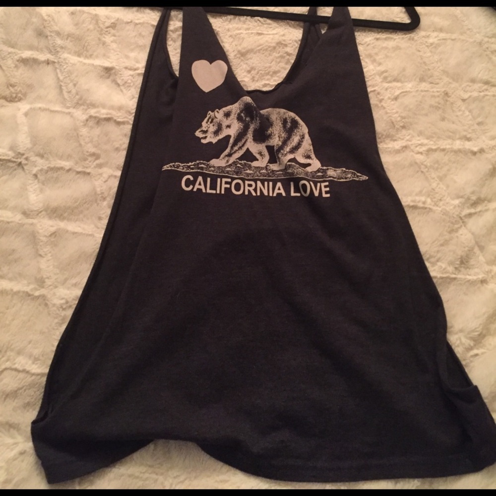 Dark gray cut out California tank