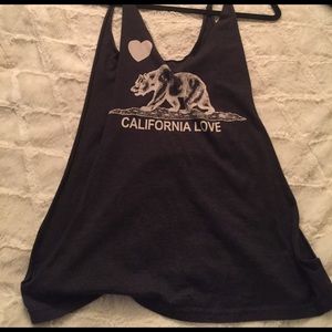 Dark gray cut out California tank