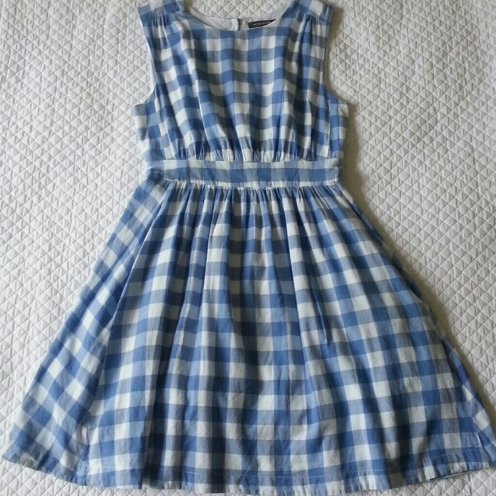 Modcloth Too Much Fun Dress in BBQ Blue Gingham