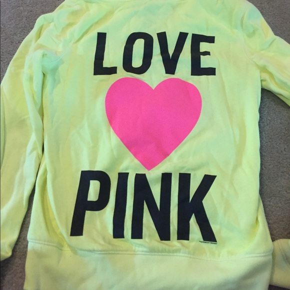 neon yellow zip up hoodie jacket - Picture 2 of 3