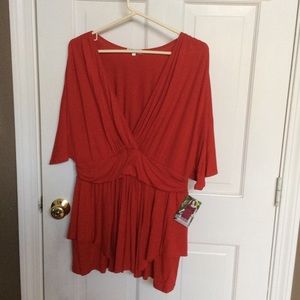 Kiyonna red promenade shirt.