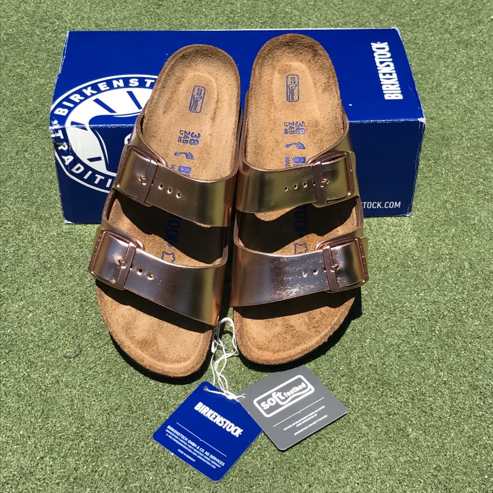 Birkenstock Arizona, LEATHER, Size 38 Soft Footbed