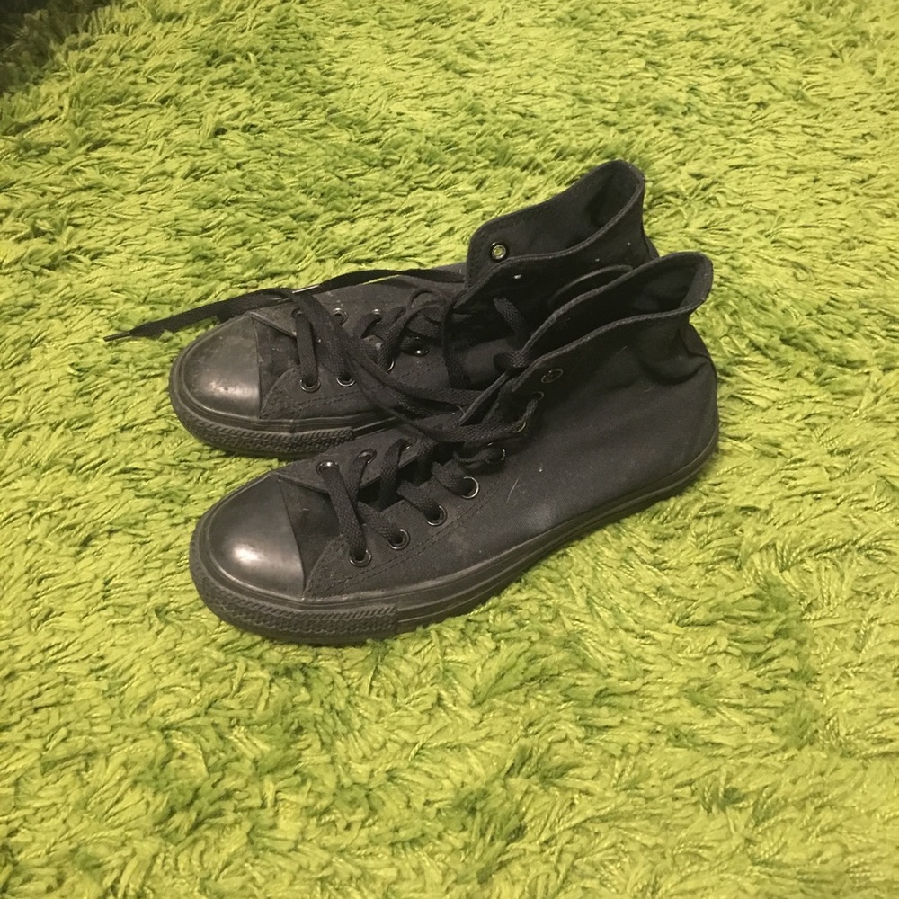 All Black Converse High Tops size 9.5 W