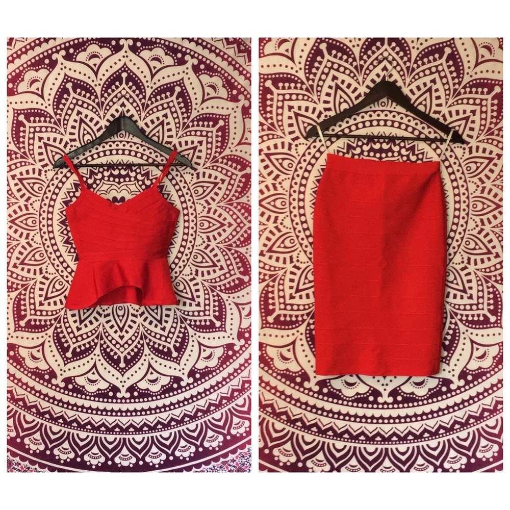 Peplum Red Separates Large runs Small!!