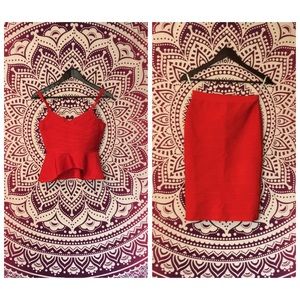 Peplum Red Separates Large runs Small!!