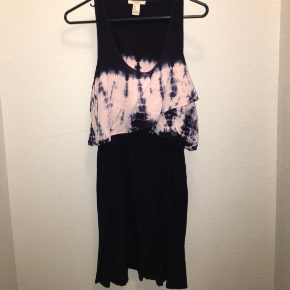 Tie dye sleeveless navy dress- medium.