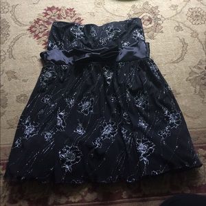 Strapless Semi-Formal Black Dress