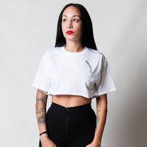 龙SUP WHITE CROP TOP