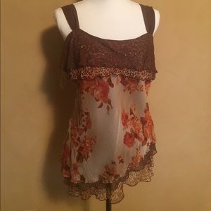 Flower and animal print blouse