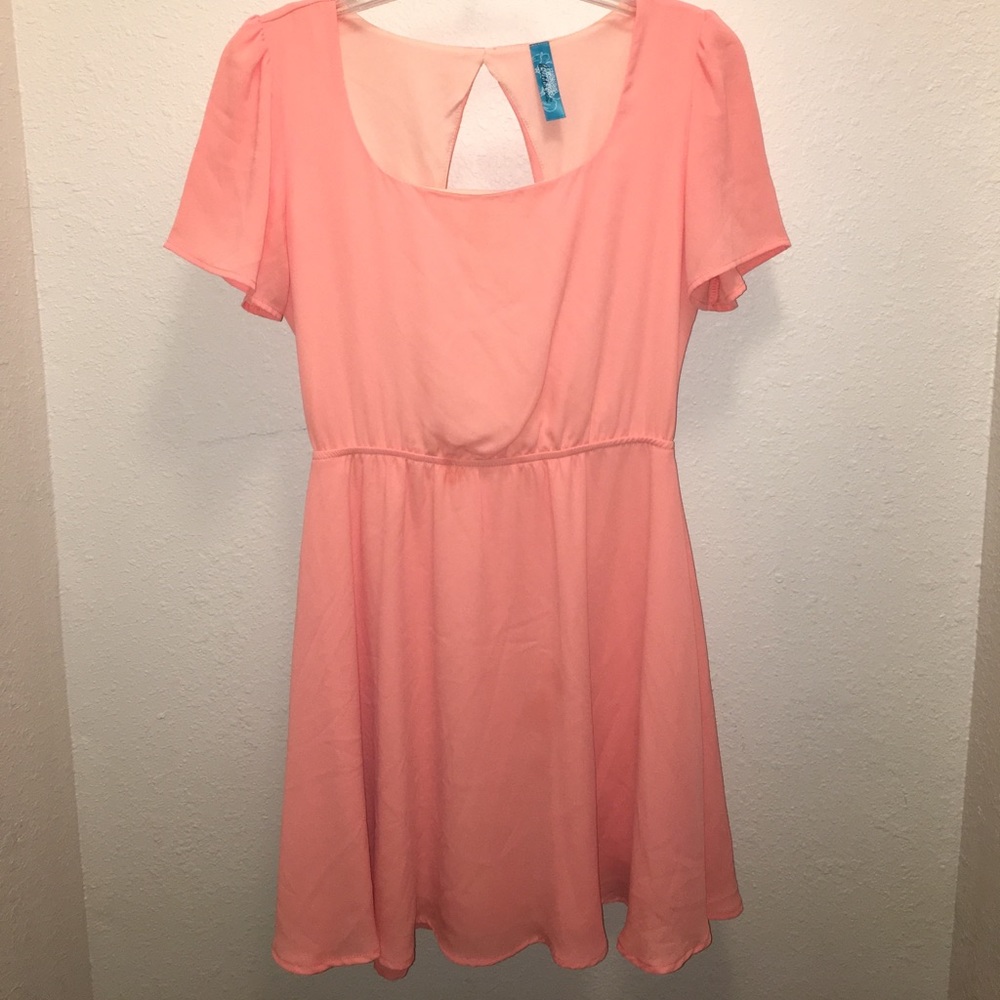 Coral cut out summer dress- medium
