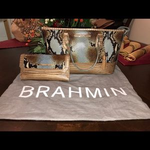 Brahmin Satchel With Matching Wallet