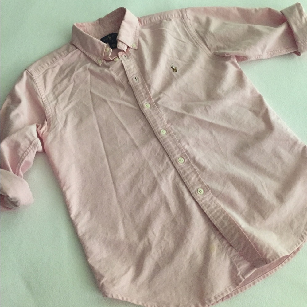 Ralph Lauren pink cotton button down boys 12