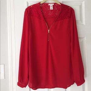 Caché lace accent Blouse